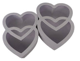Set doua cutii tip inima intersectata cu capac transparent